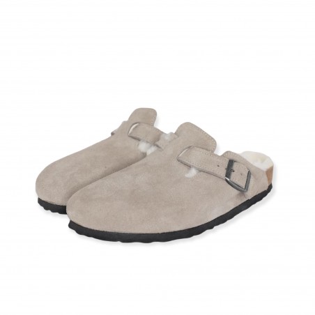 SABOT BOSTON  SHEARLING BIRKENSTOCK 1017651 STONE