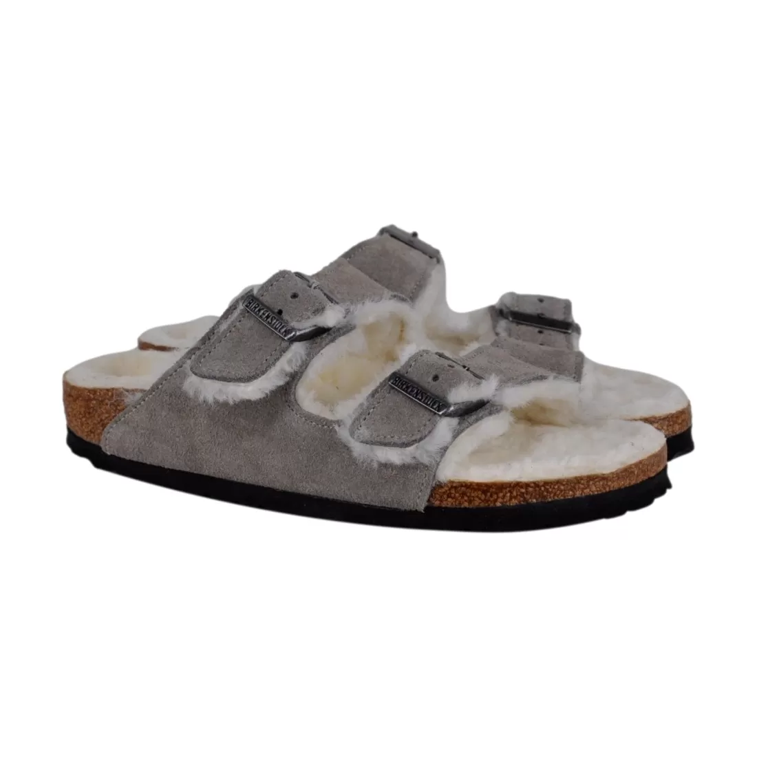 CIABATTA ARIZONA SHEARLING SUEDE LEATHER BIRKENSTOCK 1017403 STONE