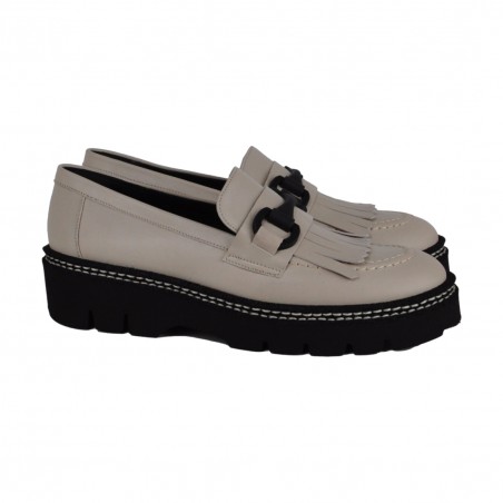 MOCASSINO FRANGE E MORSETTO LA PARIGINA 328/435 IVORY