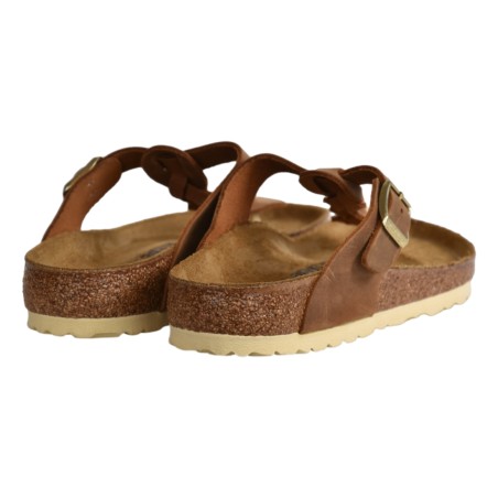 INFRADITO GIZEH BRAIDED OILED LEATHER BIRKENSTOCK 1021355 COGNAC