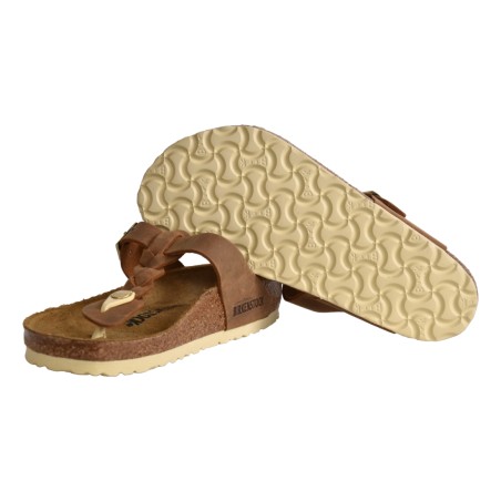 INFRADITO GIZEH BRAIDED OILED LEATHER BIRKENSTOCK 1021355 COGNAC