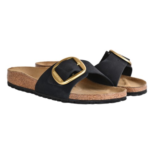CIABATTA MADRID BIG BUCKLE NUBUCK BIRKENSTOCK 1023373 BLACK
