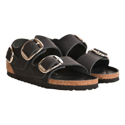 SANDALO MILANO BIG BUCKLE OILED BIRKENSTOCK 1024953 BLACK