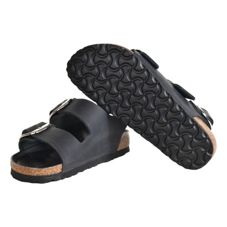 SANDALO MILANO BIG BUCKLE OILED BIRKENSTOCK 1024953 BLACK