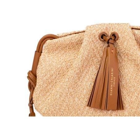 BORSA PELLE TESSUTO FLORA GIANNI CHIARINI BS8475/22PEPGMG-PL 206