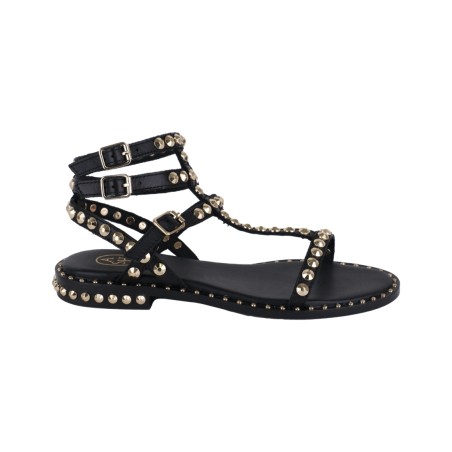 SANDALO CON BORCHIE 3 CINTURINI ASH PLAY01 BLACK