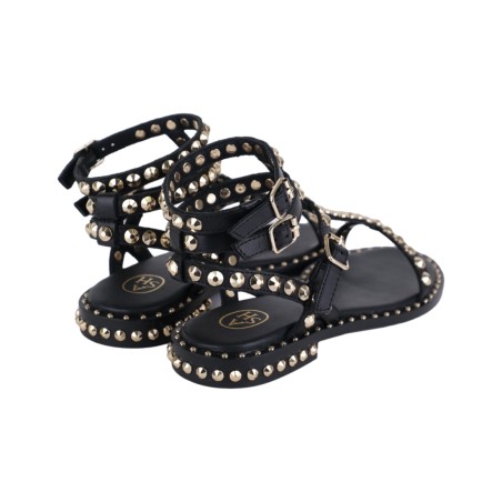 SANDALO CON BORCHIE 3 CINTURINI ASH PLAY01 BLACK