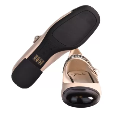 MARY JANE IN PELLE BICOLORE FESTA SELENE BUTTER