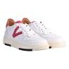 SNEAKERS CON V PELLE VIA ROMA 15 4350 BIANCO/ROSSO