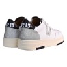 SNEAKERS CON V PELLE VIA ROMA 15 4350 BIANCO/SILVER