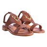 SANDALO ROMBO CON ACCESSORIO ORO VIA ROMA 15 4371 CUOIO
