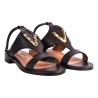 SANDALO ROMBO CON ACCESSORIO ORO VIA ROMA 15 4371 NERO