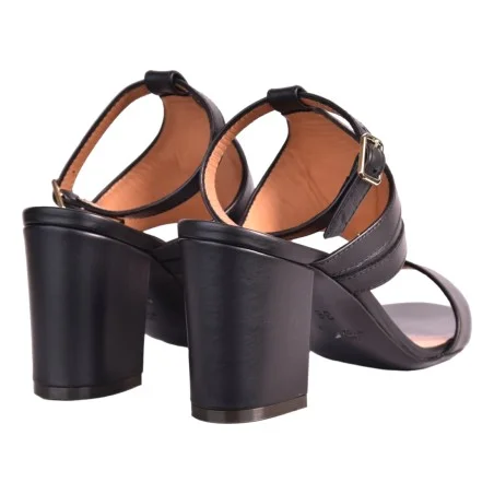 SANDALO CON ACCESSORIO ORO VIA ROMA 15 4400 NERO