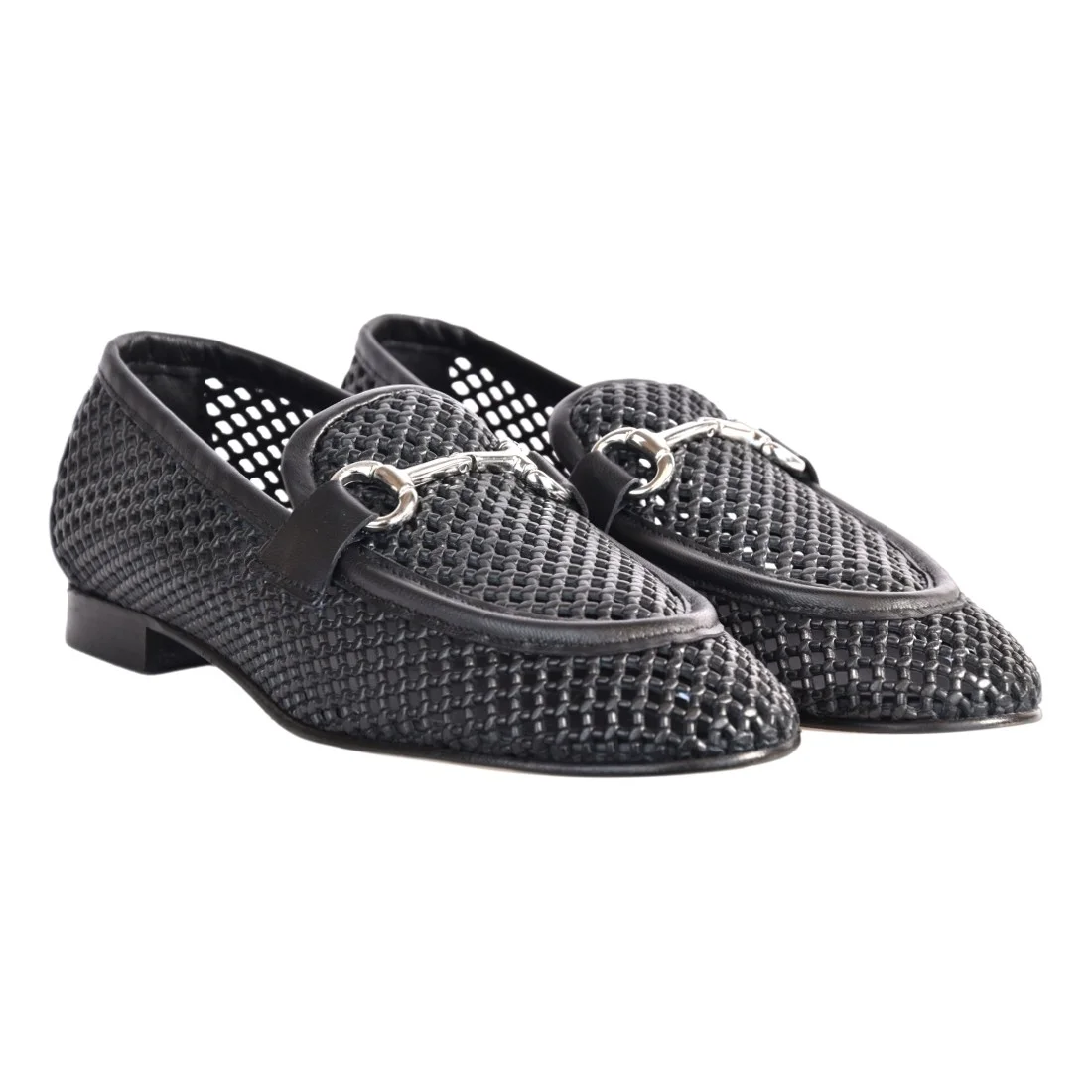 MOCASSINO CON MORSETTO NAPPA PERF. POEVE JJA67 NERO
