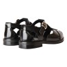 SANDALO MOCASSINO PELLE SPAZZOLATA POEVE JPG50NEW NERO