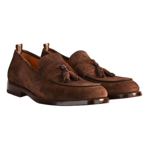 MOCASSINO CON NAPPINE ROSSI 1063V ESPRESSO