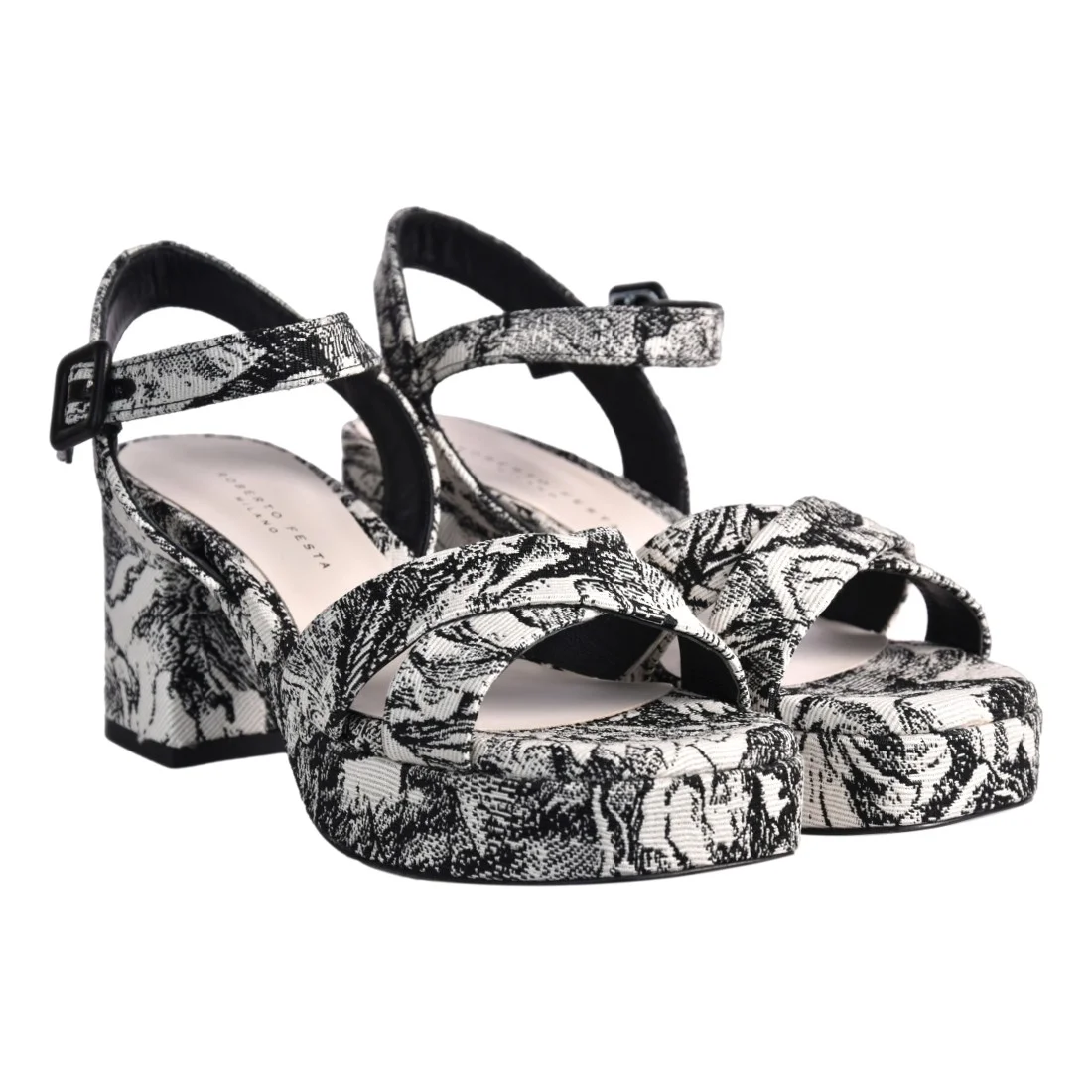 SANDALO CON PLATEAU ROBERTO FESTA TELLA BIA/NERO