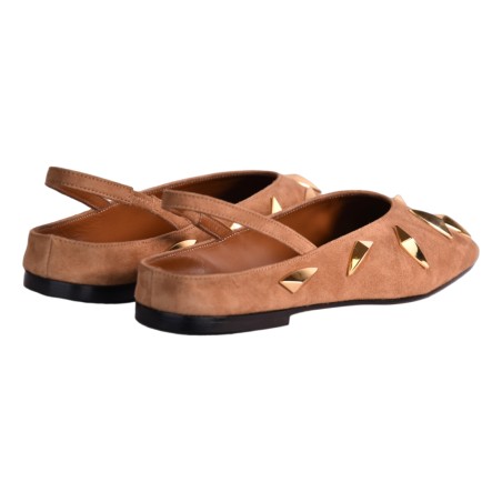 BALLERINA CHANEL CON BORCHIE GIAMPAOLO VIOZZI VAS341B CAMEL