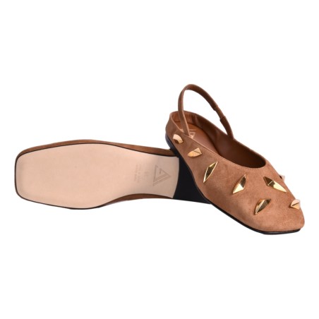 BALLERINA CHANEL CON BORCHIE GIAMPAOLO VIOZZI VAS341B CAMEL