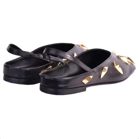 BALLERINA CHANEL CON BORCHIE GIAMPAOLO VIOZZI VAS341B NERO
