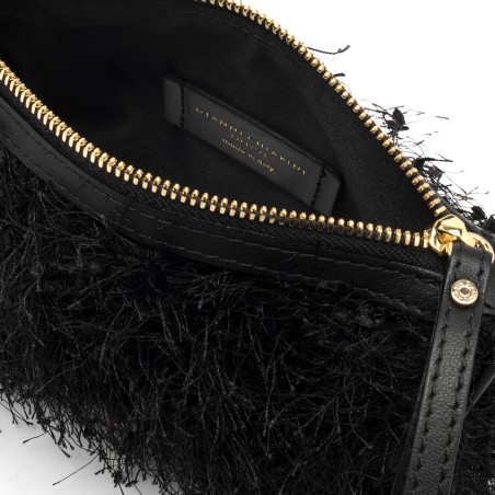 BORSA PELLE E TESSUTO NORA POUCH GIANNI CHIARINI BS11694 001