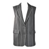 GILET COLLO REVERS GESSATO SO ALLURE D3047B BLACK