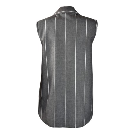 GILET COLLO REVERS GESSATO SO ALLURE D3047B BLACK