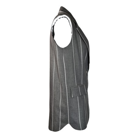 GILET COLLO REVERS GESSATO SO ALLURE D3047B BLACK