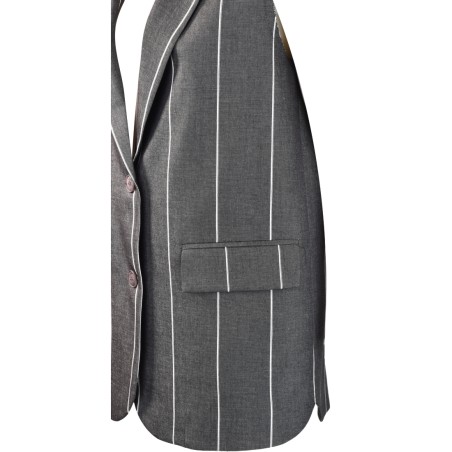 GILET COLLO REVERS GESSATO SO ALLURE D3047B BLACK