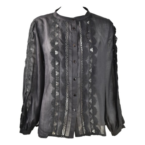 CAMICIA GIROCOLLO CON PIZZI SO ALLURE L2015B BLACK