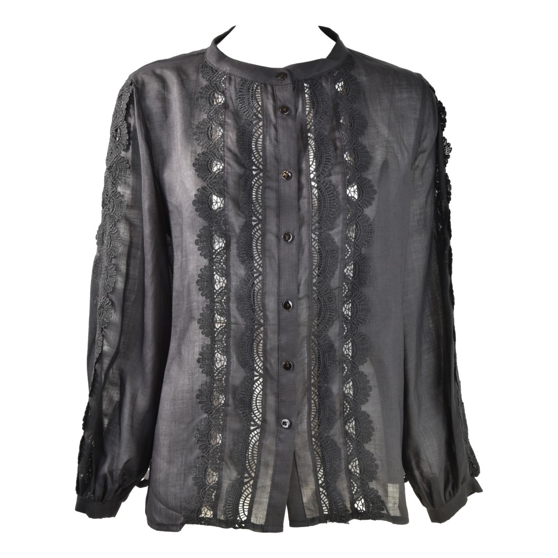 CAMICIA GIROCOLLO CON PIZZI SO ALLURE L2015B BLACK