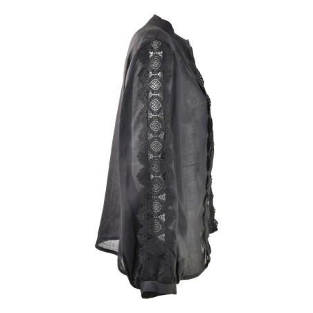 CAMICIA GIROCOLLO CON PIZZI SO ALLURE L2015B BLACK