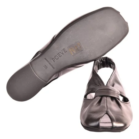 SANDALO BALLERINA IN NAPPA POEVE PBAL44 NERO