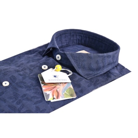 CAMICIA COTONE BASTONCINO B4309.166 BLU