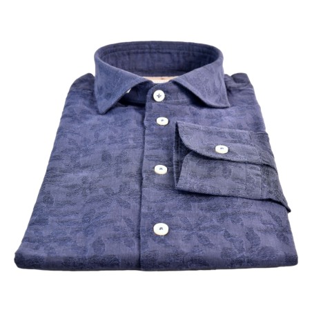 CAMICIA COTONE BASTONCINO B4309.166 BLU
