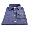 CAMICIA COTONE BASTONCINO B4309.166 BLU