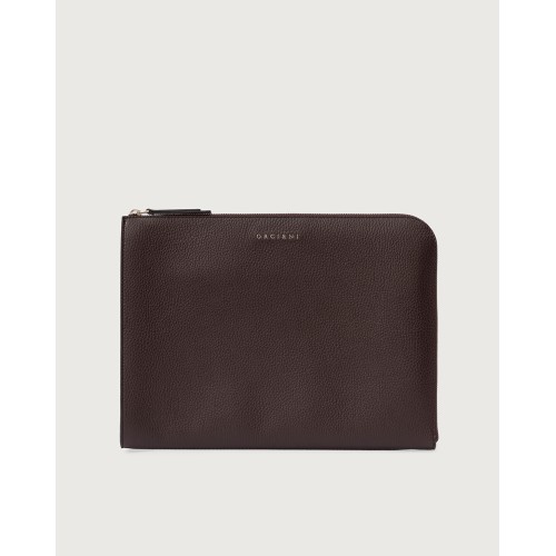 POCHETTE SLIM MICRON IN PELLE ORCIANI P00734_MIC EBANO