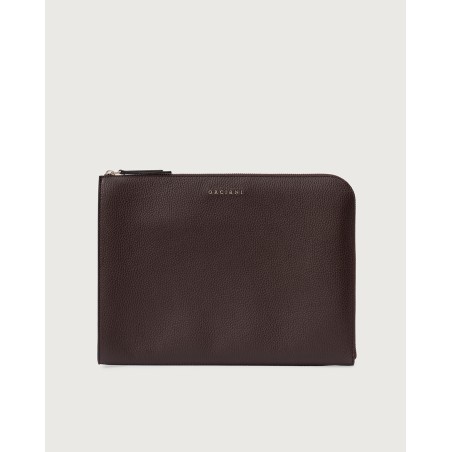 POCHETTE SLIM MICRON IN PELLE ORCIANI P00734_MIC EBANO
