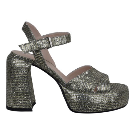 SANDALO CON PLATEAU ELENA IACHI E3356-T ARGENTO