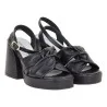 SANDALO PELLE CHERIE PLATEAU POESIE VENEZIANE JCL84Q NERO