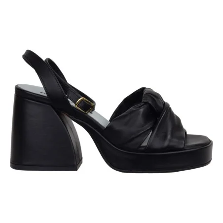 SANDALO PELLE CHERIE PLATEAU POESIE VENEZIANE JCL84Q NERO