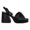 SANDALO PELLE CHERIE PLATEAU POESIE VENEZIANE JCL84Q NERO