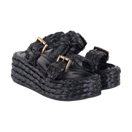 CIABATTA DUE FASCE POESIE VENEZIANE JRZ03 NERO