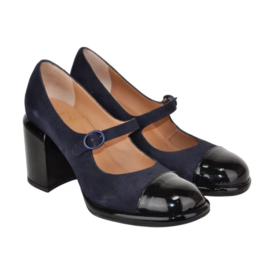 DECOLTE' CON CINTURINO FESTA ANTIS NERO/BLU