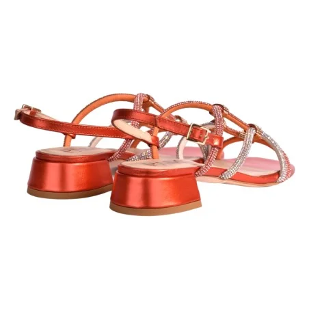 SANDALO LAMINATO CON STRASS PASQUINI 2594.125 CORALLO