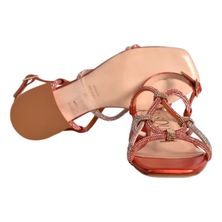 SANDALO LAMINATO CON STRASS PASQUINI 2594.125 CORALLO