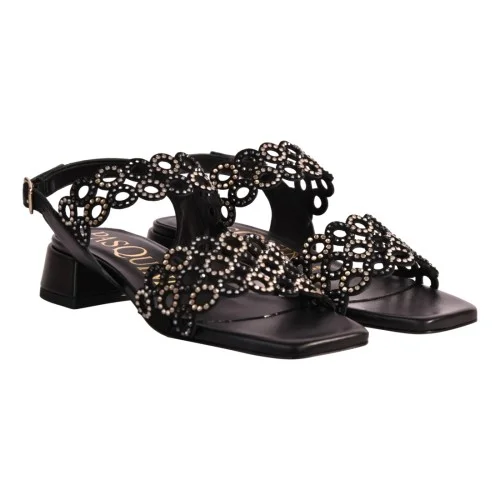 SANDALO IN NAPPA CON STRASS PASQUINI 2875 NERO