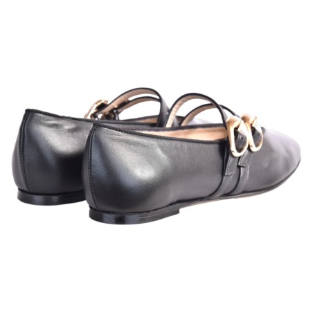 BALLERINA DOPPIO CINTURINO LA PARIGINA A2849-SF NERO