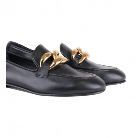 MOCASSINO CON ACCESSORIO POESIE VENEZIANE JJA62 NERO