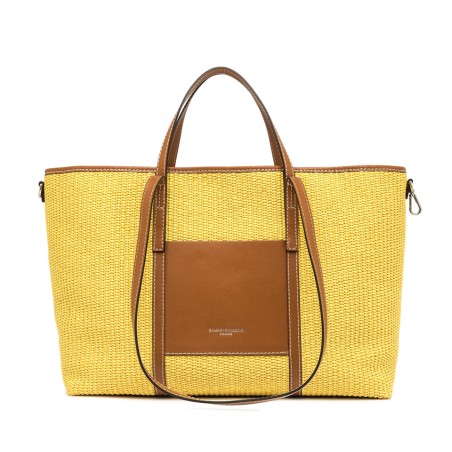 BORSA PELLE E TESSUTO SUPERLIGHT GIANNI CHIARINI BS10356 13855